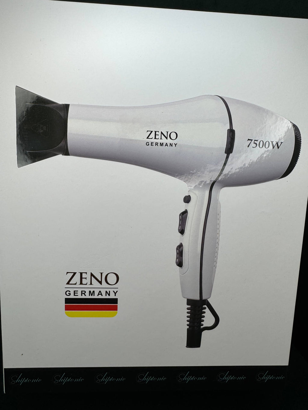 Shiptonic/ZENO Germany Pro hajszárító - Gyorsan szárító és sima felületű (fehér)