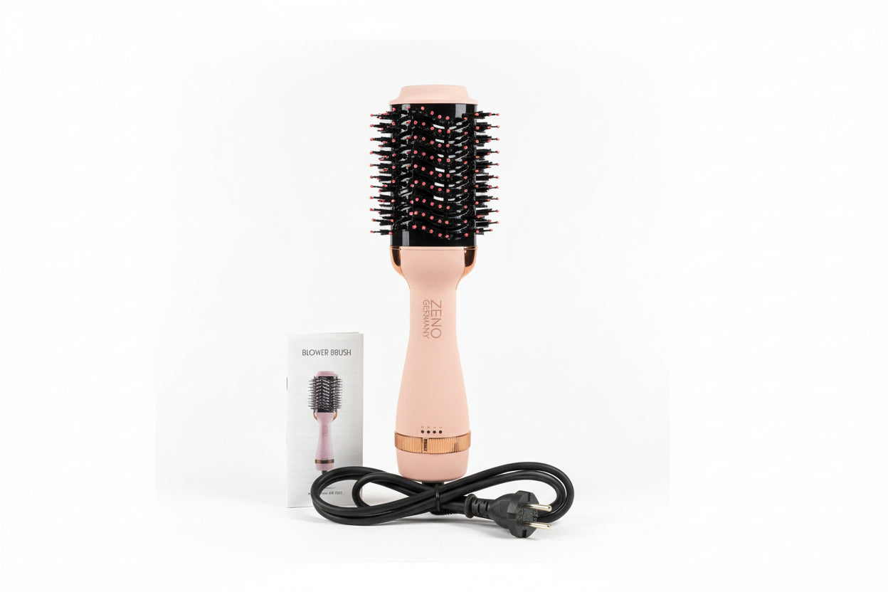 Shiptonic/ZENO Germany Heated Brush Straightener and Smoother (Light Pink)