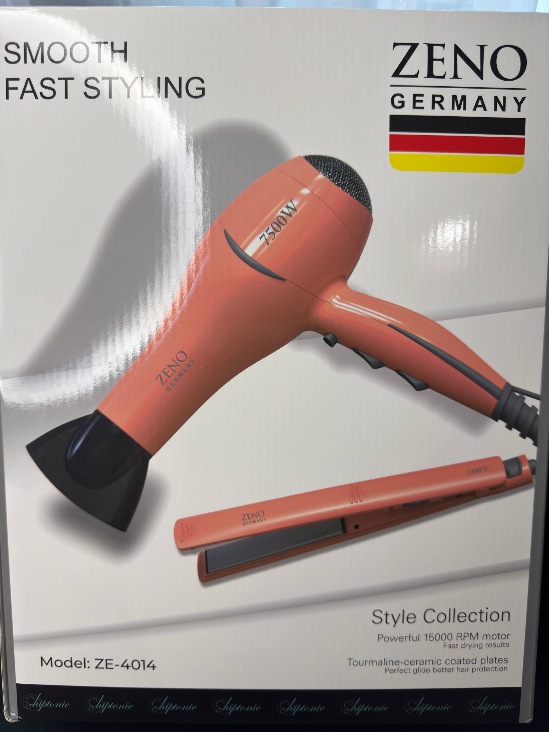 Shiptonic/ZENO Germany Style Duo Set – Hair Dryer & Straightener (Baby Pink/ Sun Yellow)