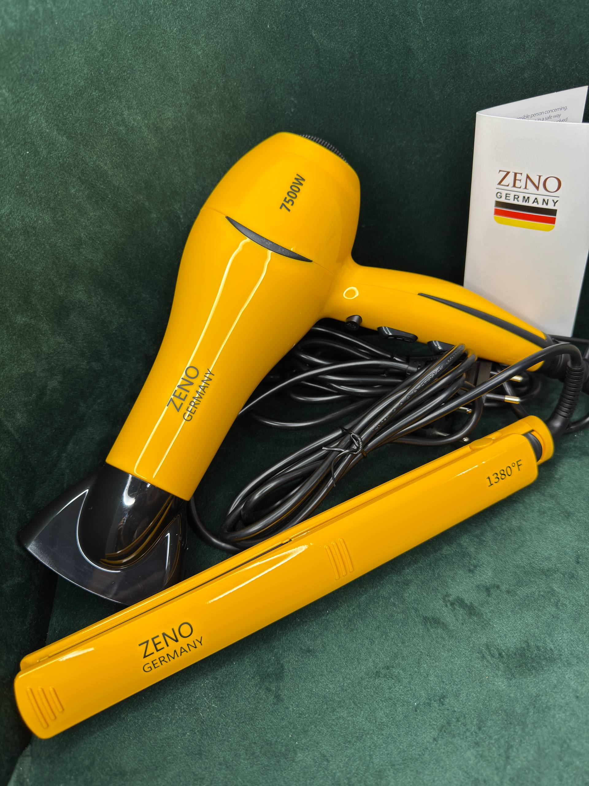 Shiptonic/ZENO Germany Style Duo Set – Hair Dryer & Straightener (Baby Pink/ Sun Yellow)